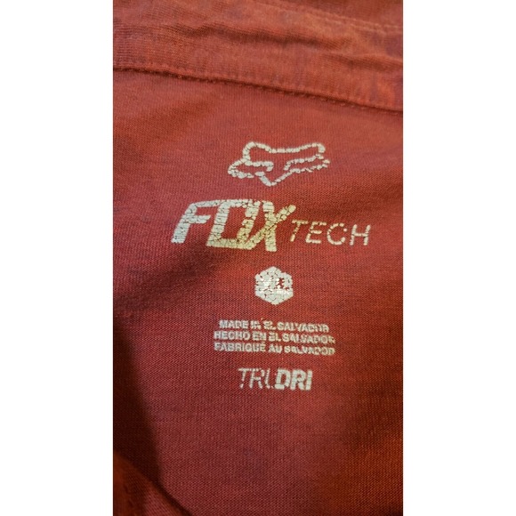 Fox Tech Tri Dry Brick Red Polo Shirt size X-Large Motocross Racing Casual - Picture 7 of 16